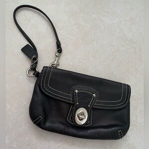 Coach | Legacy Black Leather Wristlet